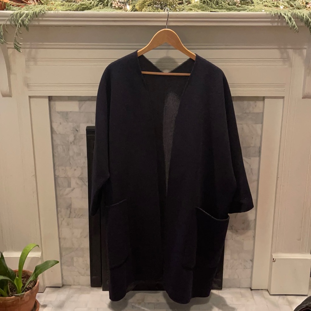 Reversible navy & grey Vince coat
